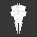 Futuristic Silver Gray Spaceship Model With Geometric Structure And Detailed Design 3d model