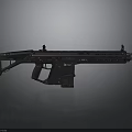 Modern Black Tactical Rifle With Rail System And Detachable Magazine