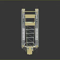 Industrial Port Crane Machinery With Yellow Metal Arms And Platform Structure