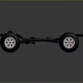 Off Road Car Chassis With Black Frame Large Tires And Silver Rims