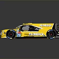 Yellow Racing Car With Streamlined Design Sponsor Logos Number 29 And Shiny Exterior