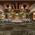 Traditional SPA Sauna Interior With Wooden Structure Cherry Blossom Decor And Ambient Lighting