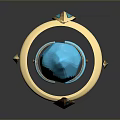 Stylish Ring Design With Conical Blue Gemstone And Shiny Golden Accents