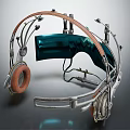 Vintage Style Over Ear Headphones With Retro Design And Copper Accents