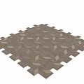 Geometric Decorative Components Featuring Wooden And Metallic Elements In Floor Pattern