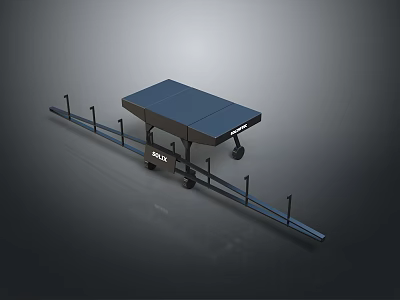 Mobile Black Modern Screen Design With Metal Frame And Rolling Wheels 3d model