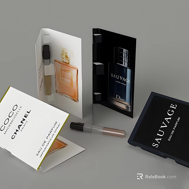 Luxury Perfume Cosmetic Products With Elegant Packaging Boxes And Bottles 3d model 