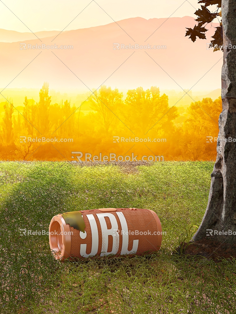 Outdoor speaker grass landscape 3d model