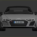 Silver Sports Car With Black Roof Aerodynamic Body And Red Brake Calipers