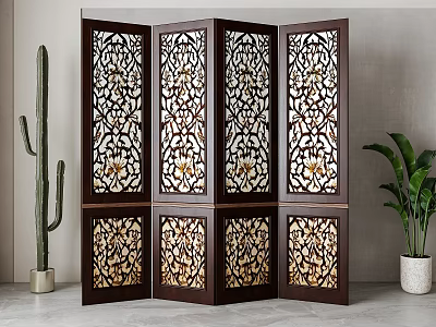 American screen partition 3d model