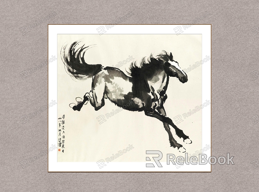 New Chinese Animal Painting Xu Beihong Running Horse model