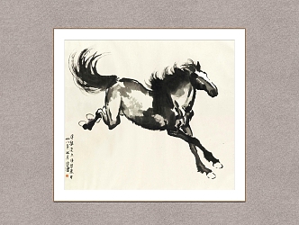 New Chinese Animal Painting Xu Beihong Running Horse 3d model