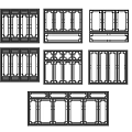 Various Window Frame Designs With Different Grid Patterns And Layouts 3d model