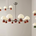 Jellyfish type multi-head chandelier wall lamp 3d model