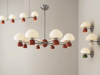 Jellyfish type multi-head chandelier wall lamp 3d model