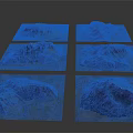 Garden Landscape Terrain Models In Various Shapes With Green Vegetation Cover