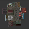 Colorful Layered Modular Architectural Structure With Small Rooms Balconies And Green Plants