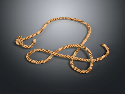 Yellow Braided Rope With Complex Knot For Household Daily Use 3d model