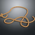 Yellow Braided Rope With Complex Knot For Household Daily Use 3d model
