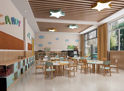 Modern Kindergarten Classroom 3d model