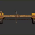 Yellow Metal Trailer Frame Structure With Wheels For Heavy Duty Transport