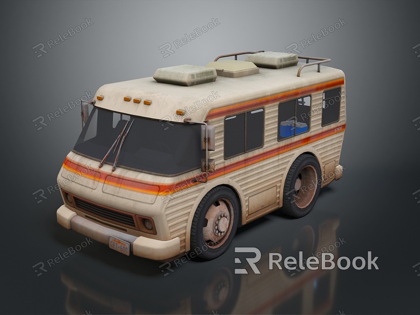 minibus minibus minivan driverless bus bus school bus van box car model