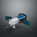 Advanced Artificial Satellite Design With Solar Panels And Communication Antennas