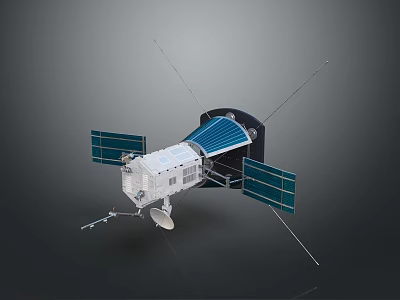 Advanced Artificial Satellite Design With Solar Panels And Communication Antennas 3d model