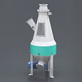 Conical Industrial Equipment With White Green Structure And Blue Base Components