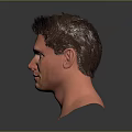 Realistic 3D Male Head Model With Detailed Facial Features And Short Dark Hair