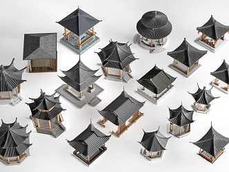 Chinese style landscape pavilion ancient pavilion 3d model