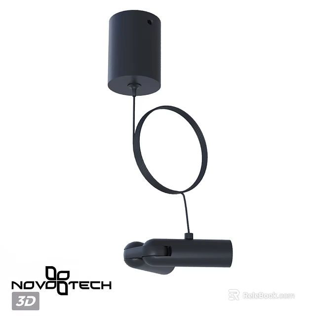 Modern Black Ceiling Light With Circular Ring Design And Sleek Structure 3d model 