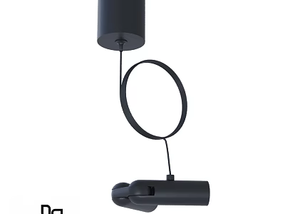 Modern Black Ceiling Light With Circular Ring Design And Sleek Structure 3d model