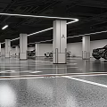 Modern Bright Spacious Parking Lot With Section A Columns Marked Floors And Parked Cars