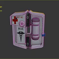 First Aid Medical Kit With Red Cross Caduceus Symbol MSE Label And Green Light