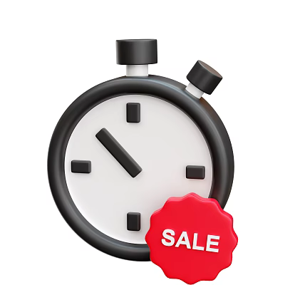Smart Machine Digital Stopwatch with Red Sale Promotion Label 3d model