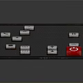 Control Panel Device With Multiple Buttons And Red Power Button Interface