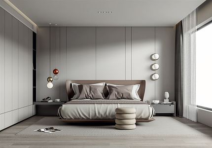 Modern Bedroom Double Bed 3d model