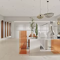 Modern Clothing Store Interior With Display Windows And Hanging Racks
