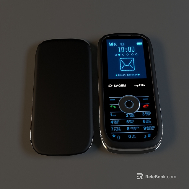 NAGEN myT124 Flip Mobile Phone With Screen Display Time And Mail 3d model 