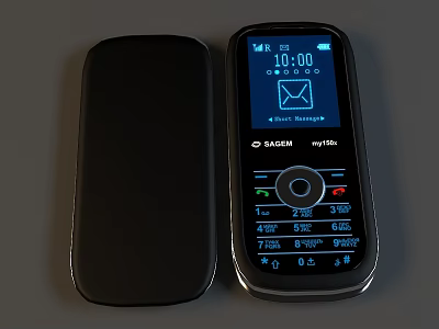 NAGEN myT124 Flip Mobile Phone With Screen Display Time And Mail 3d model