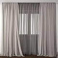 Modern Curtain Tulle Window Railing Covering 3d model