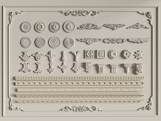 Gypsum line gypsum components carved 3d model