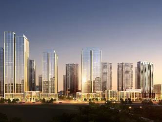 Modern office complex Shishan Financial Plaza 3d model