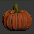 Two Fresh Orange Pumpkins With Green Stems On Black Background And Reflection