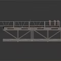 Industrial Platform With Metal Railings Concrete Surface And Circular Holes