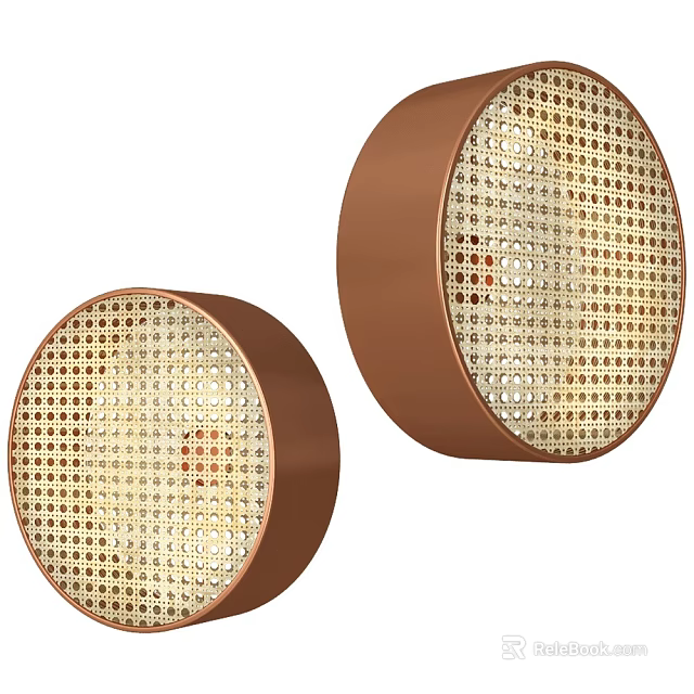 Modern Copper Wall Sconces With Perforated Shades Warm Light For Home Interior Decor 3d model 