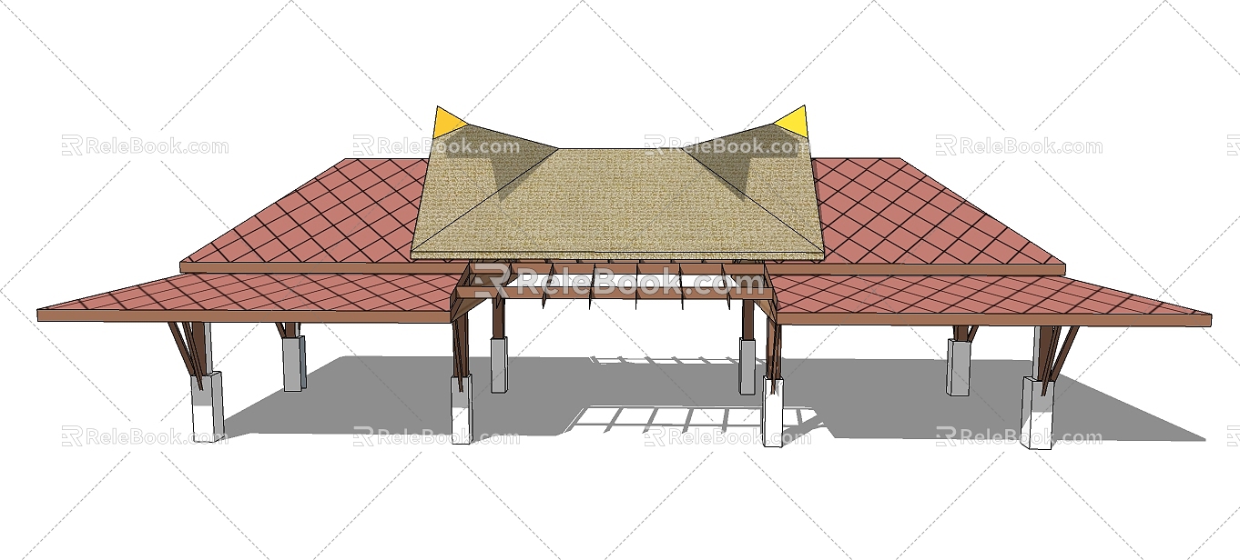 new chinese style gate 3d model