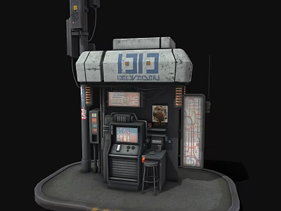 Future Building Procyon Compact Structure With Control Station And Digital Screens 3d model