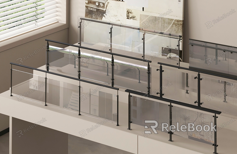 Glass Railing Glass Guardrail Balcony Guardrail model